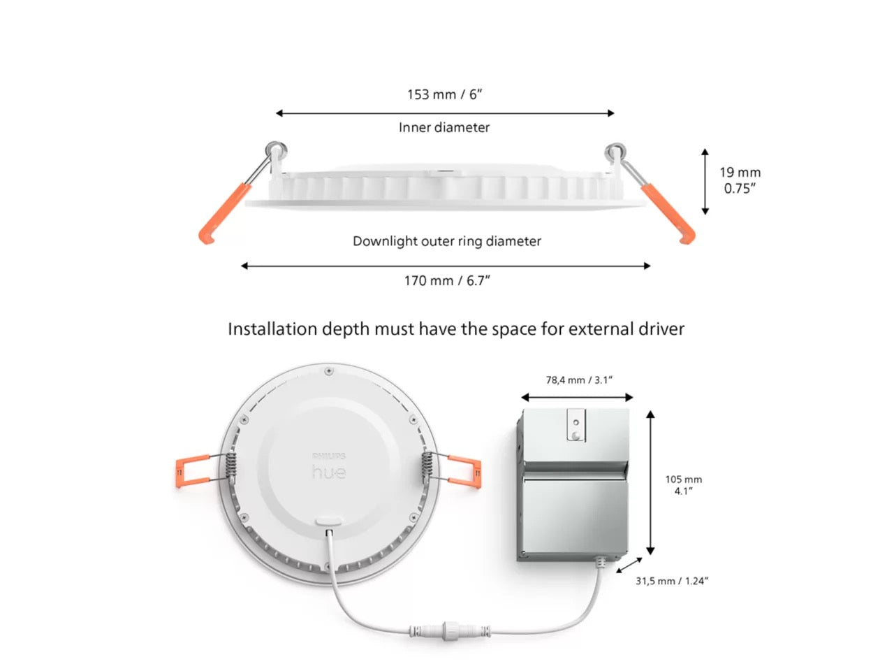 Philips Hue Slim Downlight (6inch)