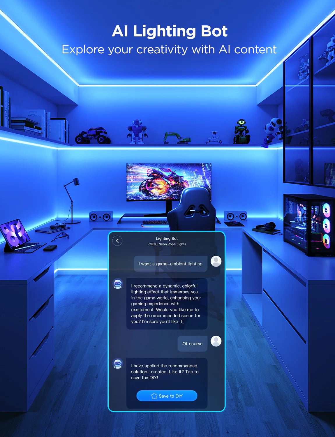 Govee Rope Lights for Wall Lining