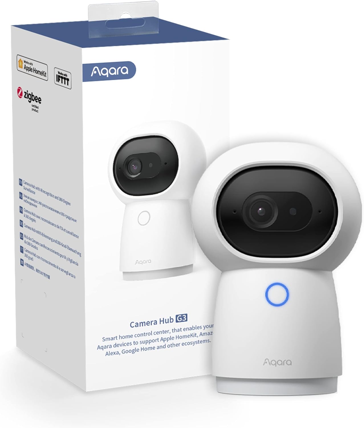 Aqara 2K Security Indoor Camera Hub G3, AI Facial and Gesture Recognition